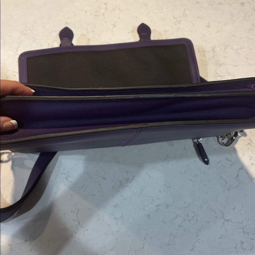 Levenger Purple Leather Bag - Picture 5 of 5